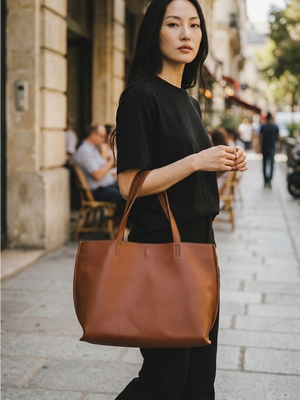 Brown and Lime Green Reversible Tote Bag - Classic Everyday Carryall